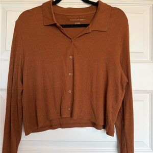 American Eagle Outfitters Brown Ribbed Top